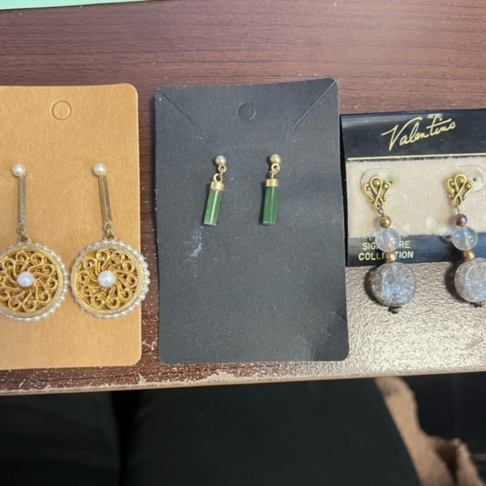 Set of (3) pairs of vintage earrings